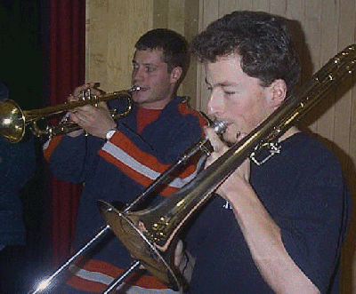 Me playing the trombone (with Petroc on trumpet)